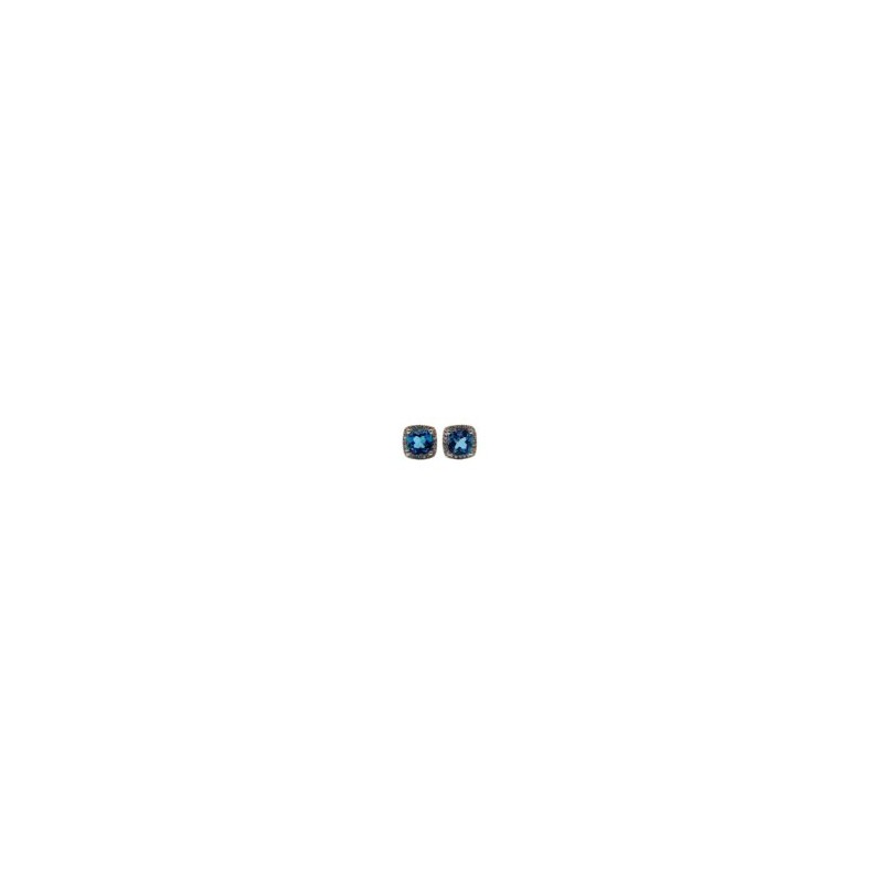 Aretes Cuadro Topacio London Blue – Victoria Fine Jewelry