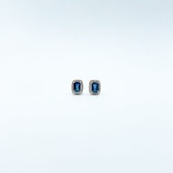 Aretes Cuadro Zafiro Con Diamantes – Victoria Fine Jewelry