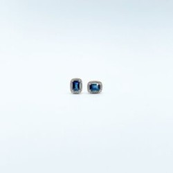 Aretes Cuadro Zafiro Con Diamantes – Victoria Fine Jewelry