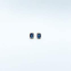 Aretes Cuadro Zafiro Con Diamantes – Victoria Fine Jewelry