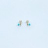 Arete Doble Corazón Con Turquesa – Victoria Fine Jewelry