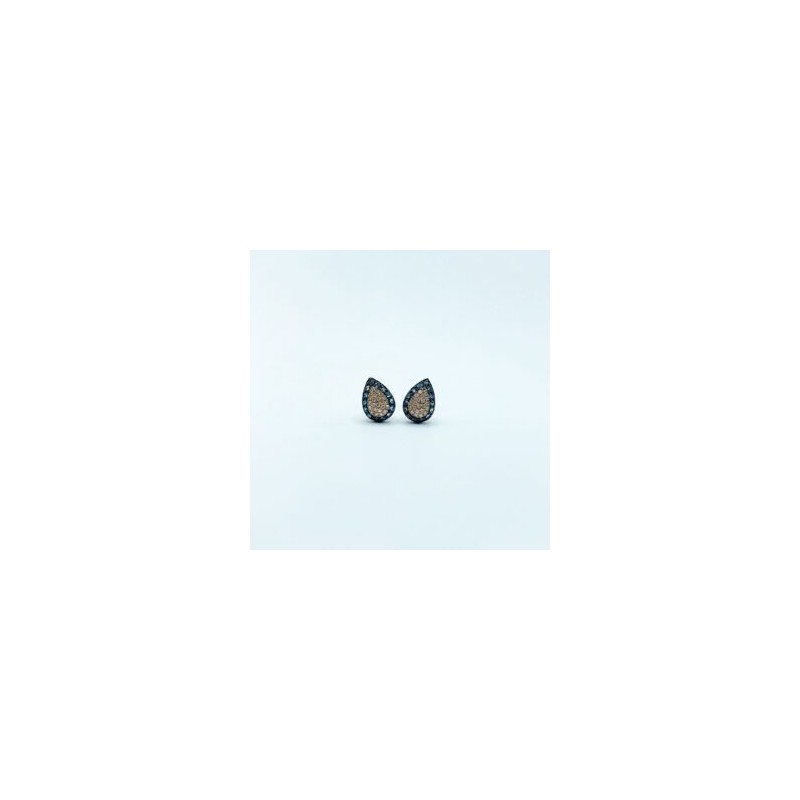 Arete Gota Diamantes Pave y Halo De Topacio Azul – Victoria Fine Jewelry