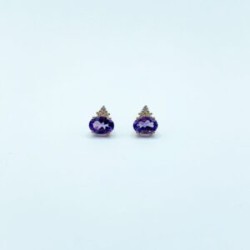 Aretes Amatista Oval Con Diamantes – Victoria Fine Jewelry