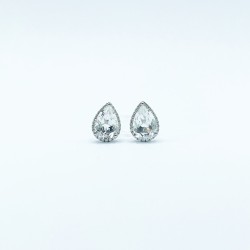 Aretes Gota Topacio Blanco – Victoria Fine Jewelry