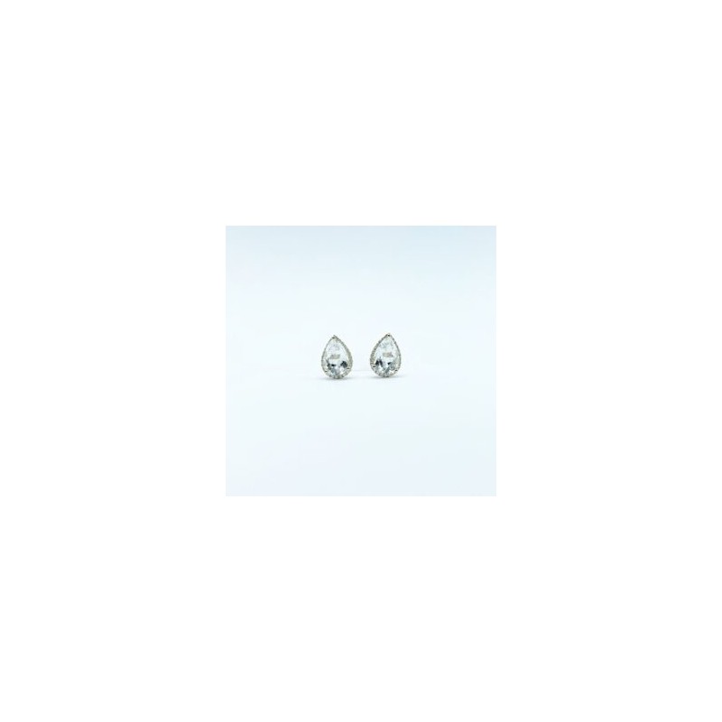 Aretes Gota Topacio Blanco – Victoria Fine Jewelry
