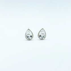 Aretes Gota Topacio Blanco – Victoria Fine Jewelry