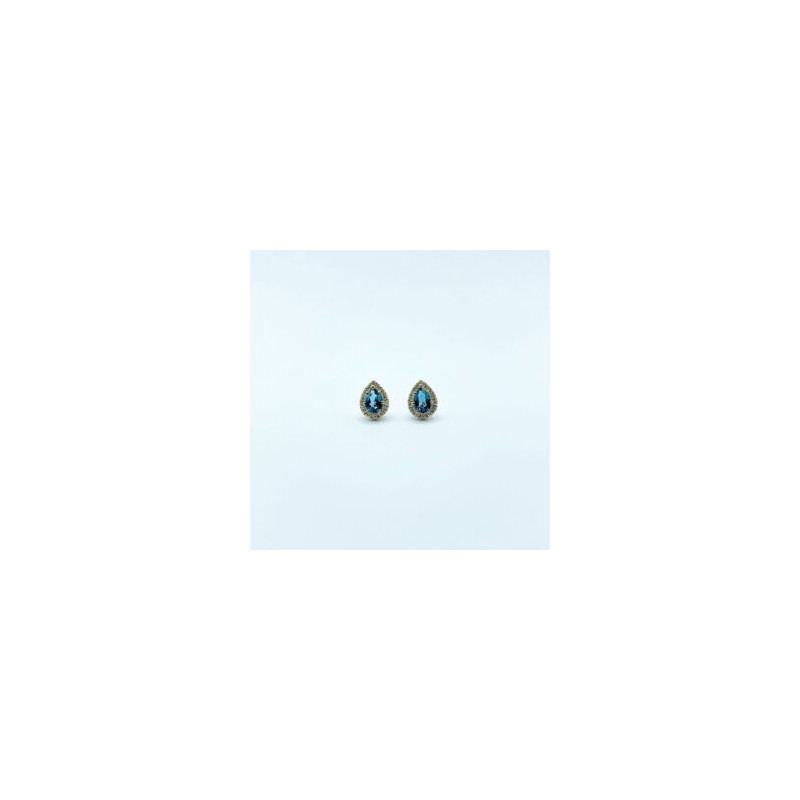 Aretes Gota Topacio London Blue – Victoria Fine Jewelry
