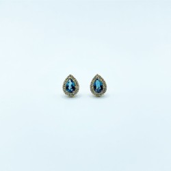 Aretes Gota Topacio London Blue – Victoria Fine Jewelry