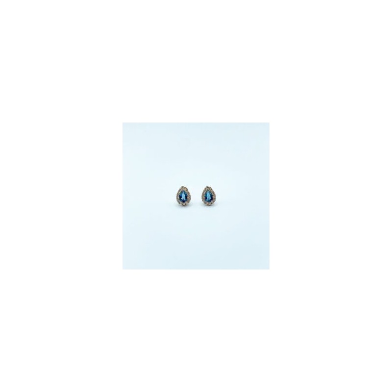 Aretes Gota Topacio London Blue – Victoria Fine Jewelry