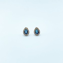 Aretes Gota Topacio London Blue – Victoria Fine Jewelry