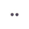 Aretes Redondos Pave Con Zafiro Rosa – Victoria Fine Jewelry