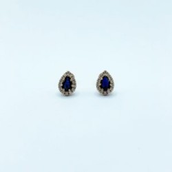 Aretes Gota Zafiro Con Diamantes – Victoria Fine Jewelry