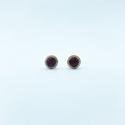 Aretes Redondos Rubíes y Diamantes – Victoria Fine Jewelry