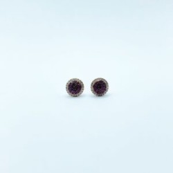 Aretes Redondos Rubíes y Diamantes – Victoria Fine Jewelry