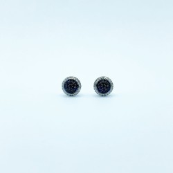 Aretes Redondos Zafiro Con Diamantes – Victoria Fine Jewelry