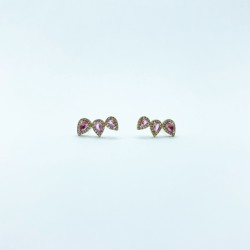 Aretes Tres Gotas De Zafiro Rosa – Victoria Fine Jewelry