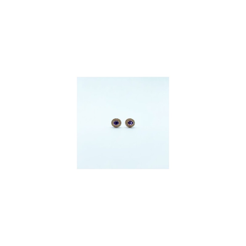 Aretes Oval Amatista Con Diamantes – Victoria Fine Jewelry