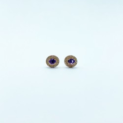 Aretes Oval Amatista Con Diamantes – Victoria Fine Jewelry