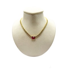 Gargantilla Cuadro de Rubí con Diamantes – Victoria Fine Jewelry