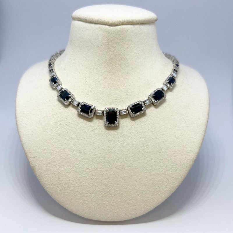 Gargantilla De Zafiros Con Diamantes – Victoria Fine Jewelry