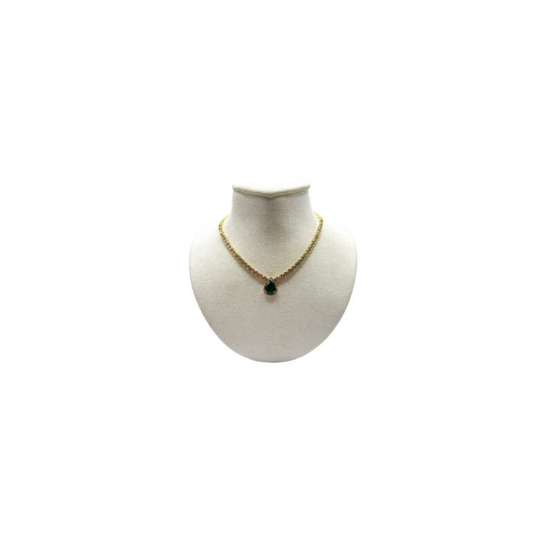 Gargantilla Gota de Esmeralda con Diamantes – Victoria Fine Jewelry