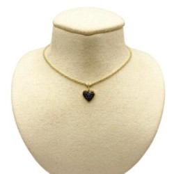 Mini Sagrado Corazón de Diamante Negro – Victoria Fine Jewelry