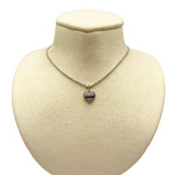 Mini Sagrado Corazón de Diamante Negro con Diamante – Victoria Fine Jewelry