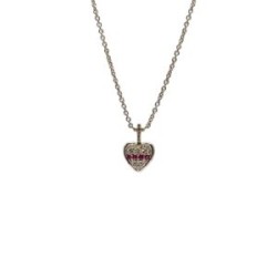 Mini Sagrado Corazón de Rubí con Diamante – Victoria Fine Jewelry