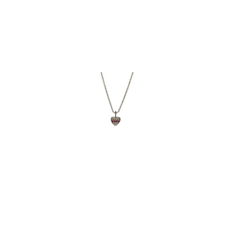 Mini Sagrado Corazón de Rubí con Diamante – Victoria Fine Jewelry