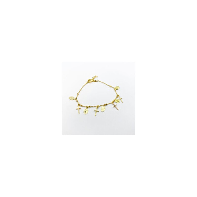 Pulsera Virgen Con Cruz – Victoria Fine Jewelry