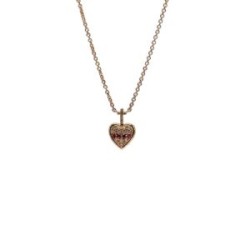 Mini Sagrado Corazón de Rubí con Diamante – Victoria Fine Jewelry
