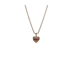 Mini Sagrado Corazón de Rubí con Diamante – Victoria Fine Jewelry
