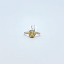 Anillo Cuadro Citrino Con Diamantes – Victoria Fine Jewelry