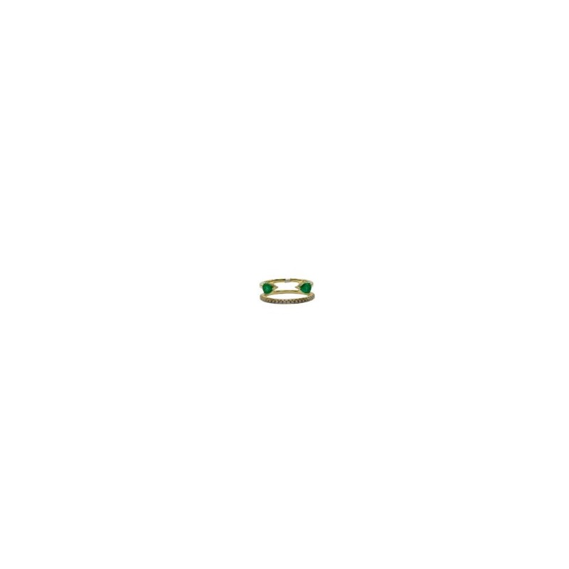 Anillo Doble Esmeralda con Diamantes – Victoria Fine Jewelry