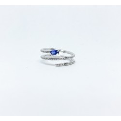 Anillo Espiral Zafiro con Diamantes – Victoria Fine Jewelry