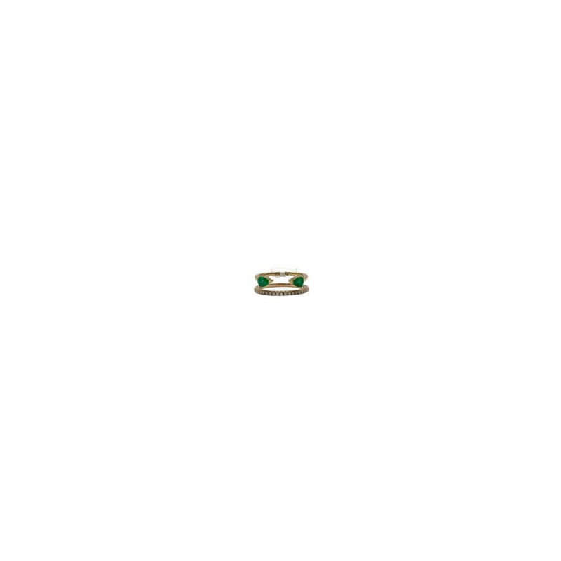 Anillo Doble Esmeralda con Diamantes – Victoria Fine Jewelry