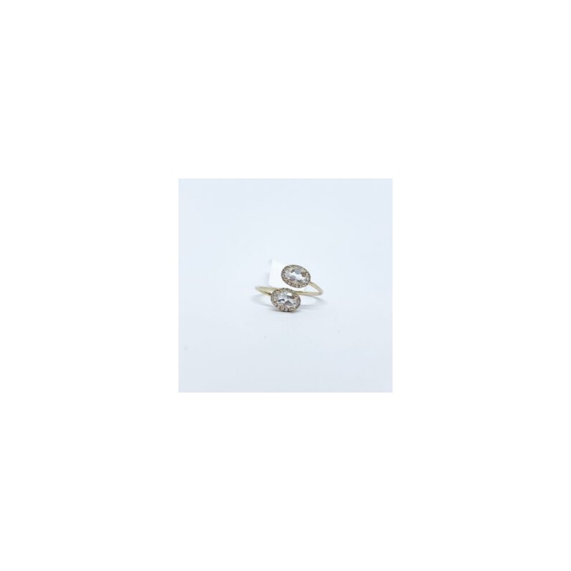 Anillo Doble Oval Topacio Blanco – Victoria Fine Jewelry