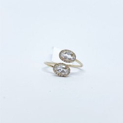 Anillo Doble Oval Topacio Blanco – Victoria Fine Jewelry