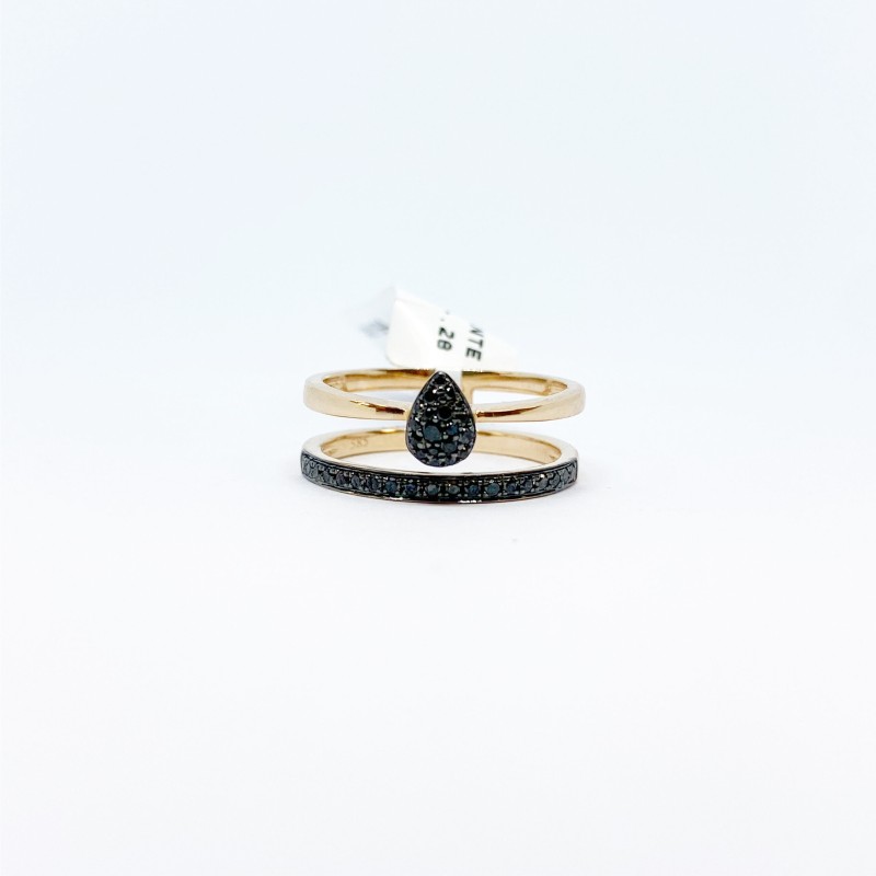 Anillo Gota de Diamante Negro con Churumbela – Victoria Fine Jewelry