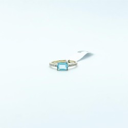 Anillo Topacio Azul Con Diamantes – Victoria Fine Jewelry