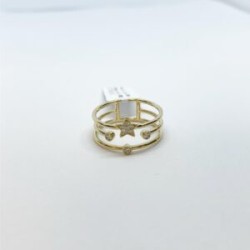 Anillo Tres Líneas Con Estrella – Victoria Fine Jewelry